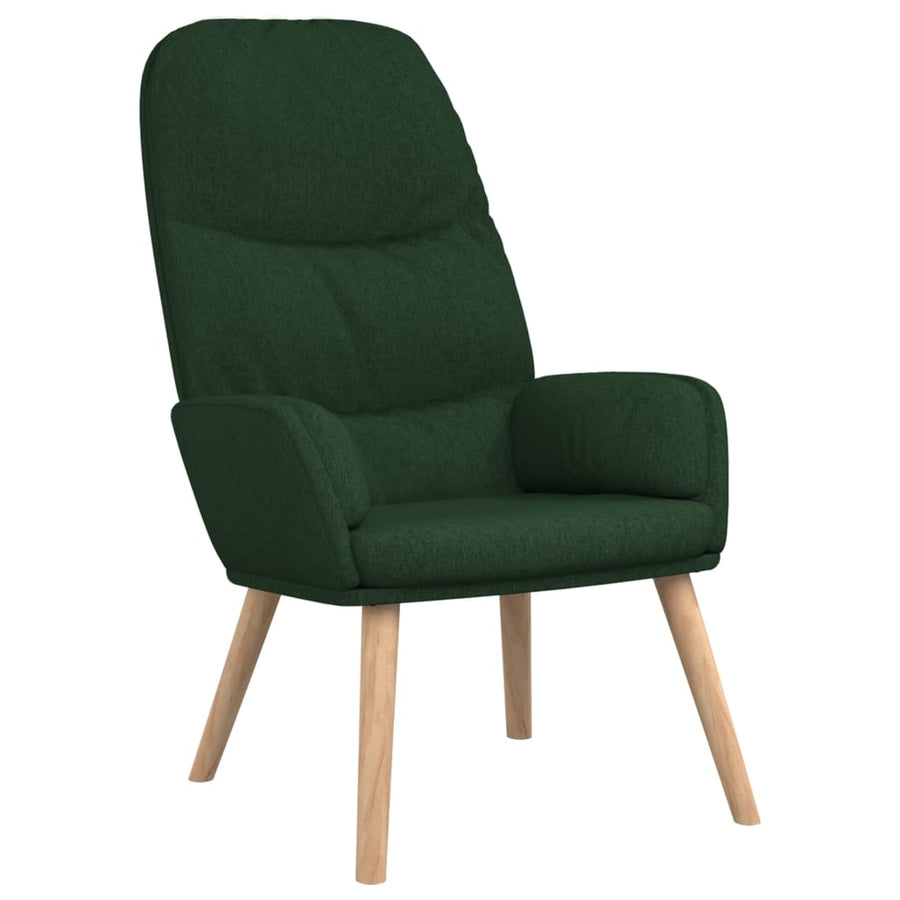 Relaxstoel met voetenbank stof donkergroen