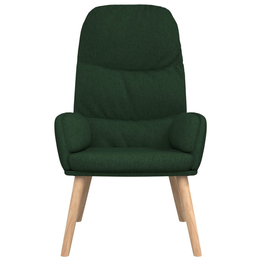 Relaxstoel met voetenbank stof donkergroen