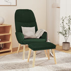 Relaxstoel met voetenbank donkergroen stof