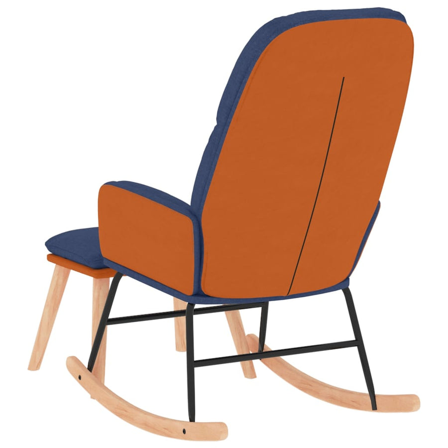 Schommelstoel Met Voetenbank Stof Blauw