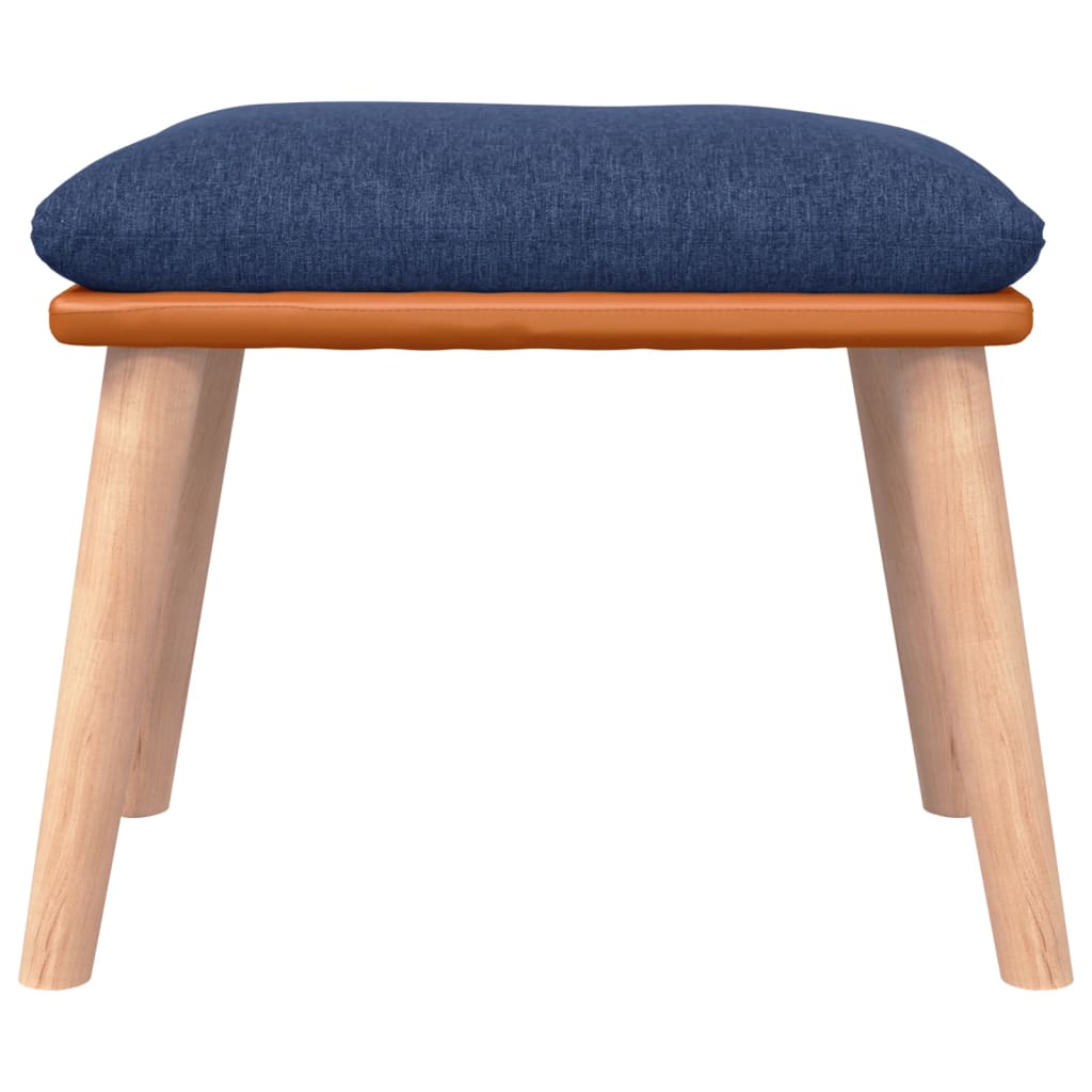 Schommelstoel Met Voetenbank Stof Blauw