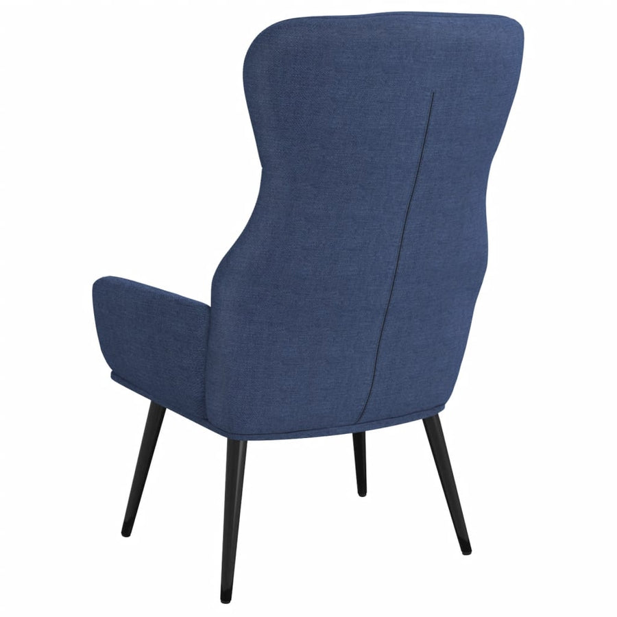 Relaxstoel met voetenbank stof blauw