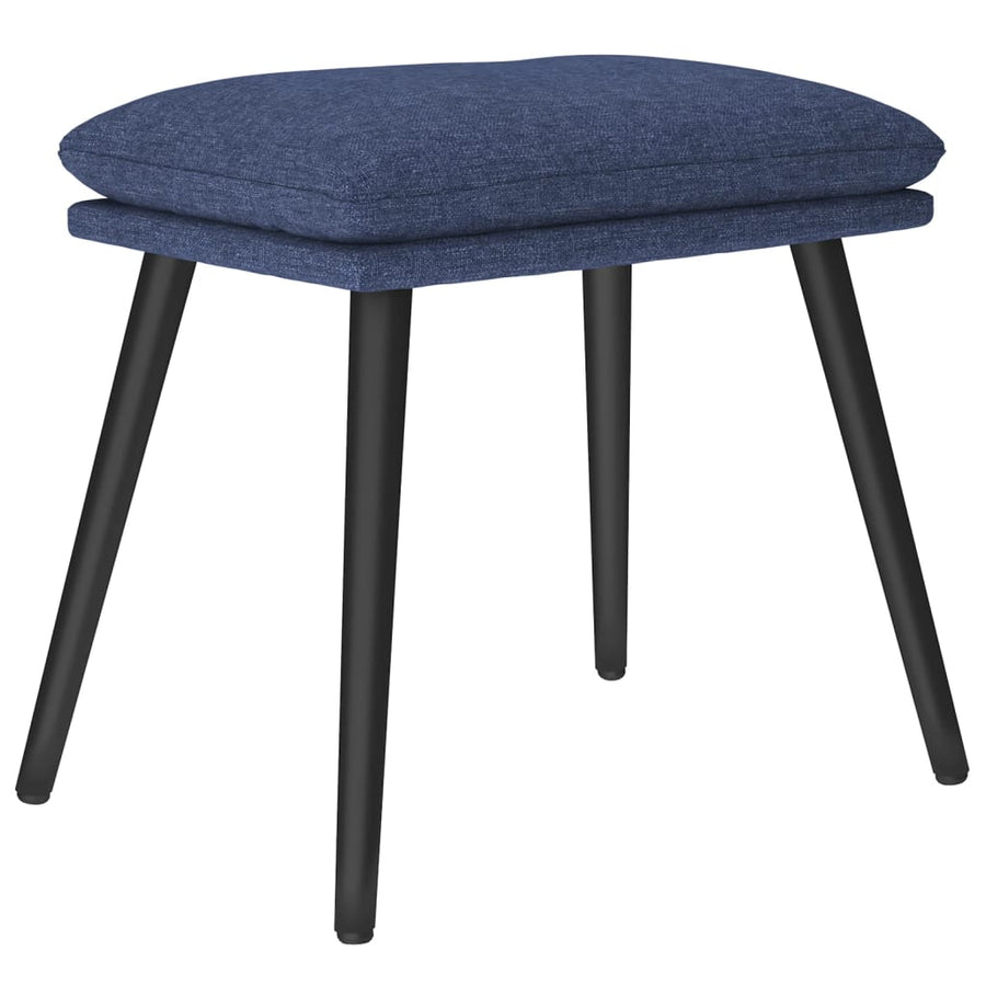Relaxstoel met voetenbank stof blauw