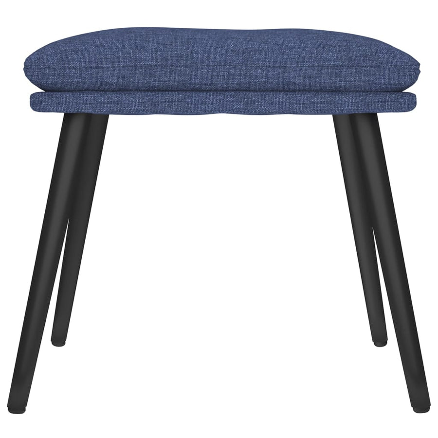 Relaxstoel met voetenbank stof blauw