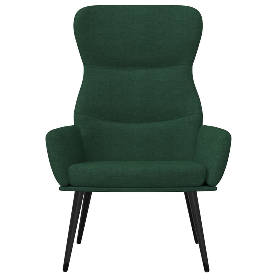 Relaxstoel met voetenbank stof donkergroen