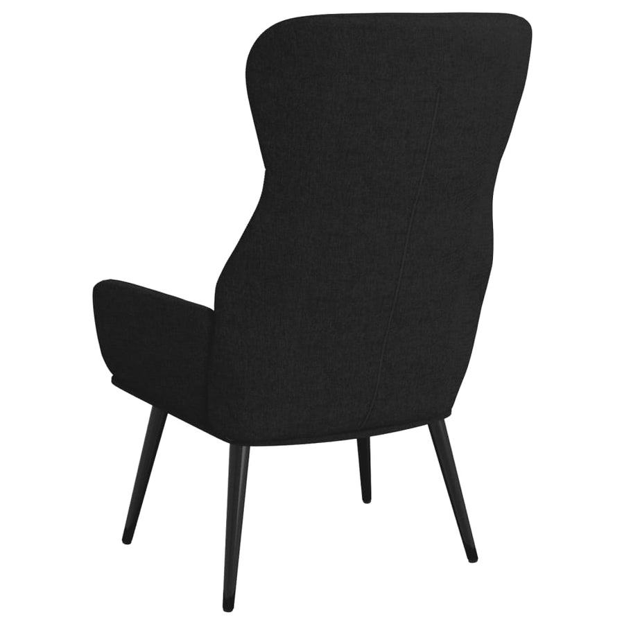 Relaxstoel met voetenbank stof zwart