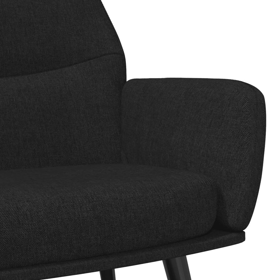 Relaxstoel met voetenbank stof zwart
