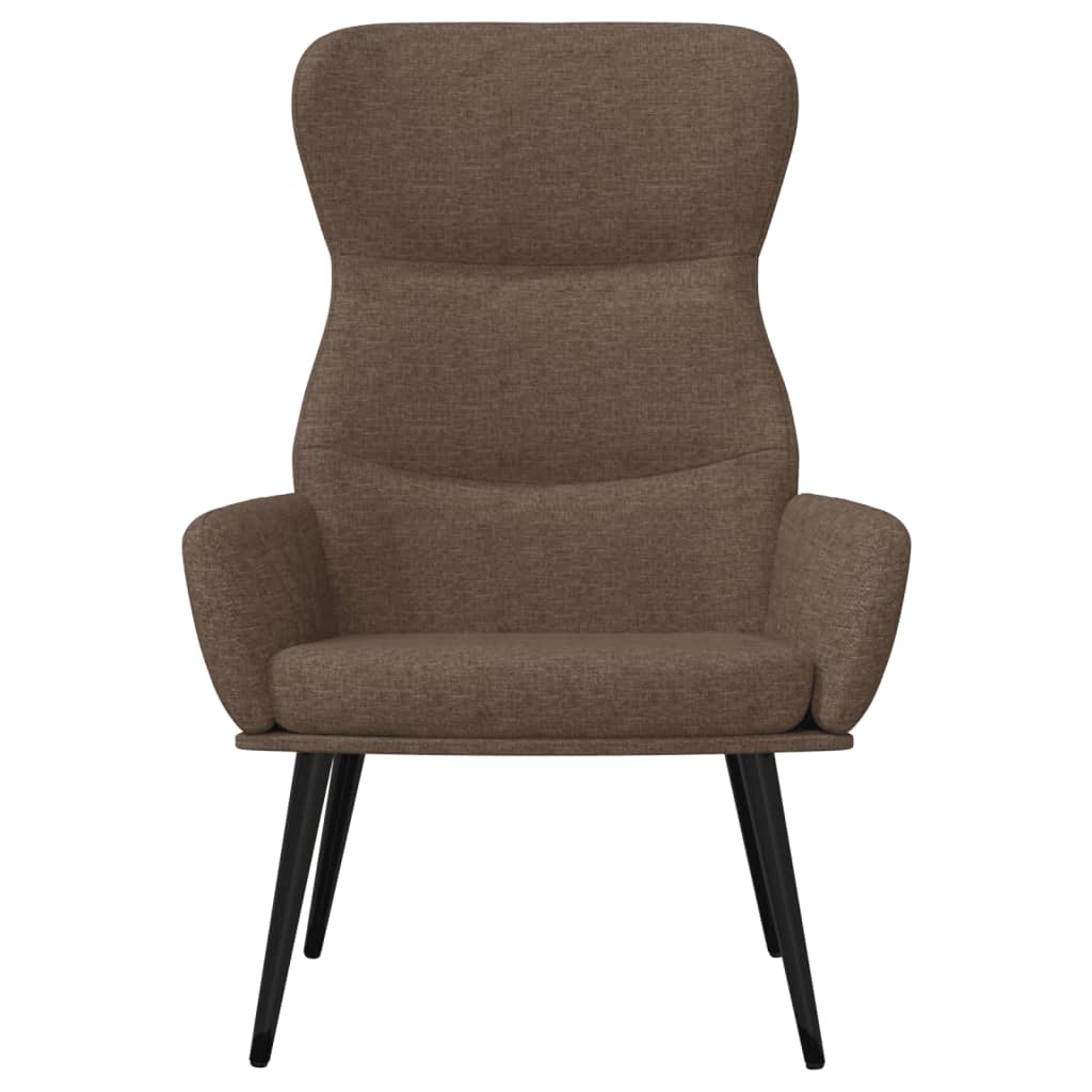 Relaxstoel met voetenbank stof taupe