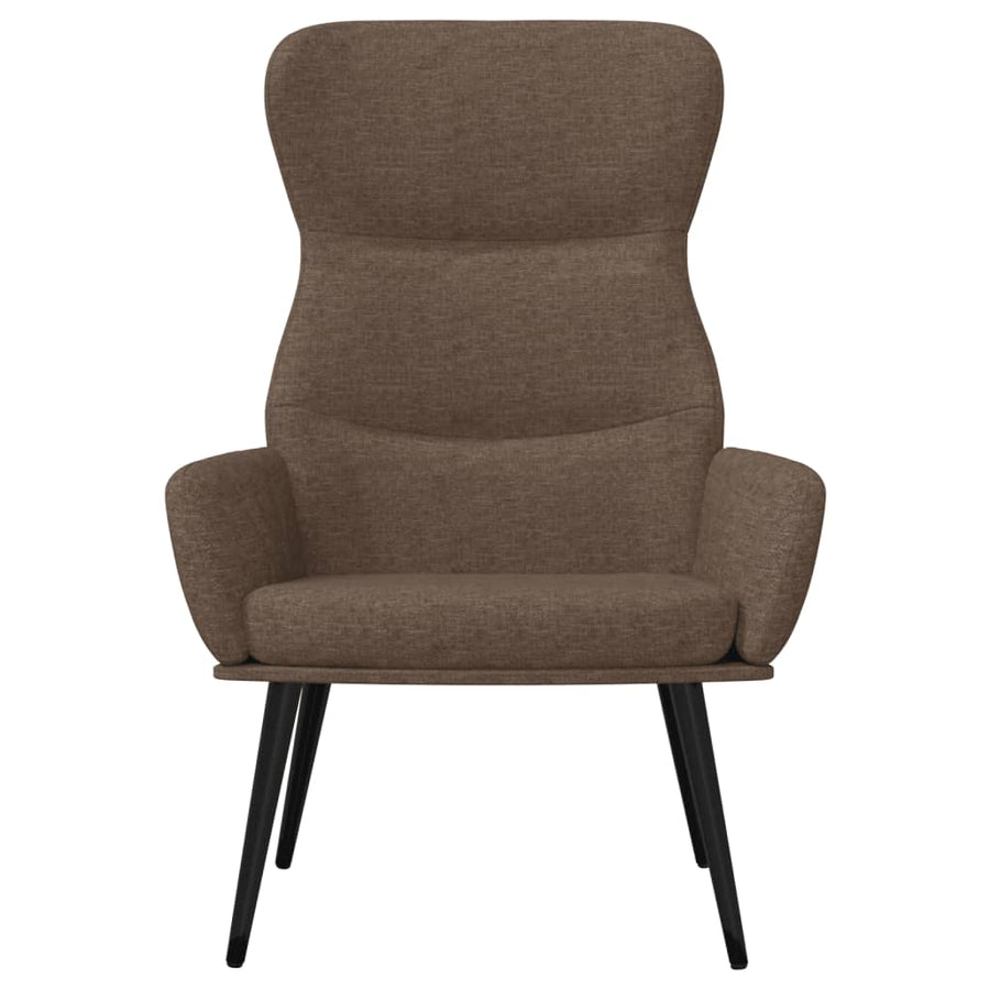 Relaxstoel met voetenbank stof taupe