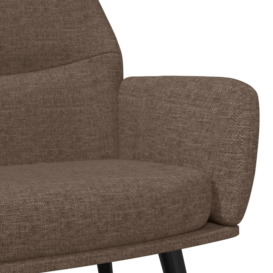 Relaxstoel met voetenbank stof taupe