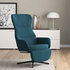 Relaxstoel Fluweel 1 Blauw Met voetensteun