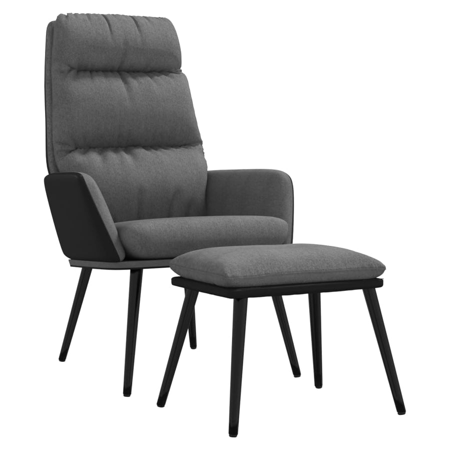 Relaxstoel Met Voetenbank Stof En Kunstleer 1