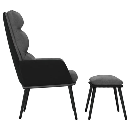 Relaxstoel Met Voetenbank Stof En Kunstleer 1