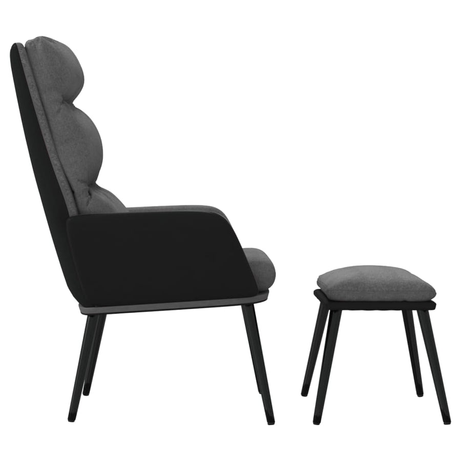 Relaxstoel Met Voetenbank Stof En Kunstleer 1