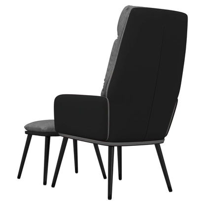 Relaxstoel Met Voetenbank Stof En Kunstleer 1
