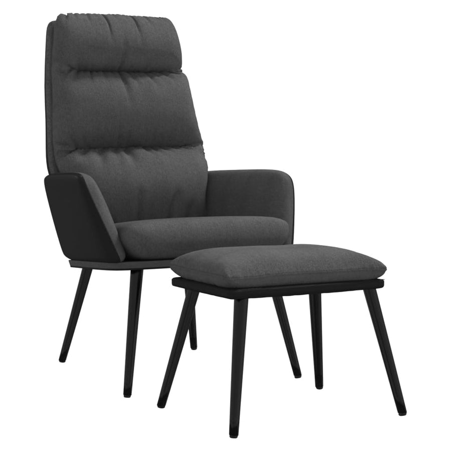Relaxstoel Met Voetenbank Stof En Kunstleer 1