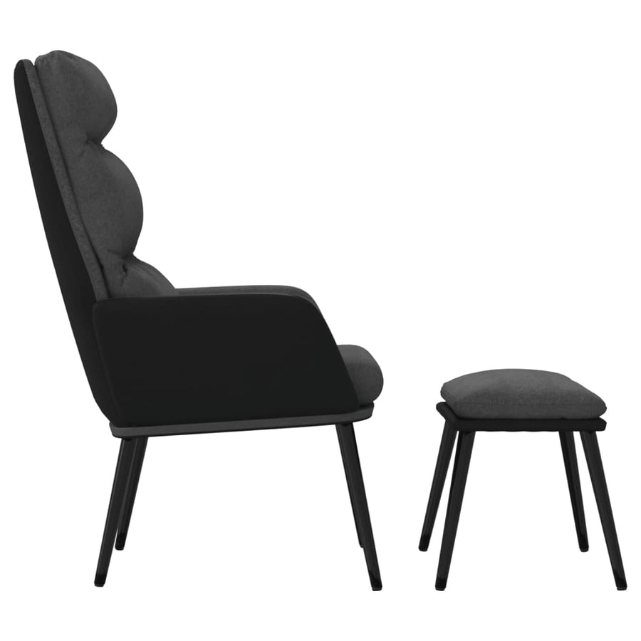 Relaxstoel Met Voetenbank Stof En Kunstleer 1