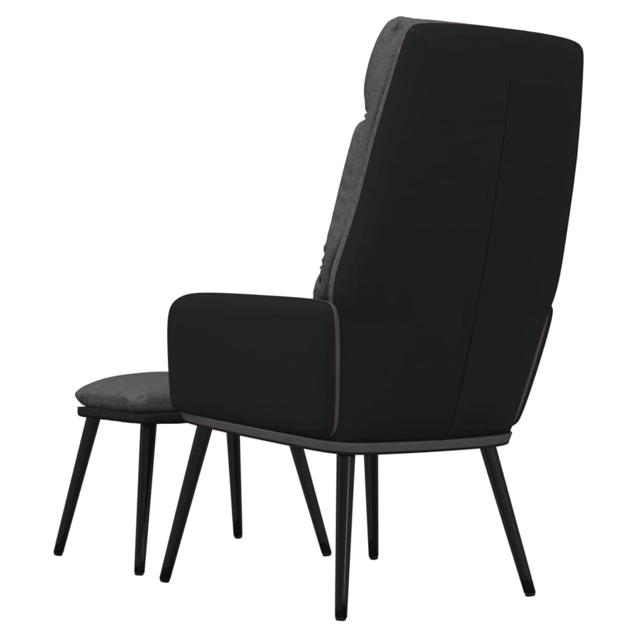 Relaxstoel Met Voetenbank Stof En Kunstleer 1
