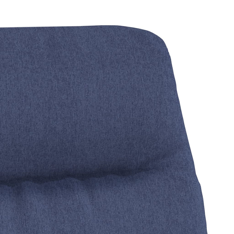 Relaxstoel met voetenbank stof en kunstleer blauw