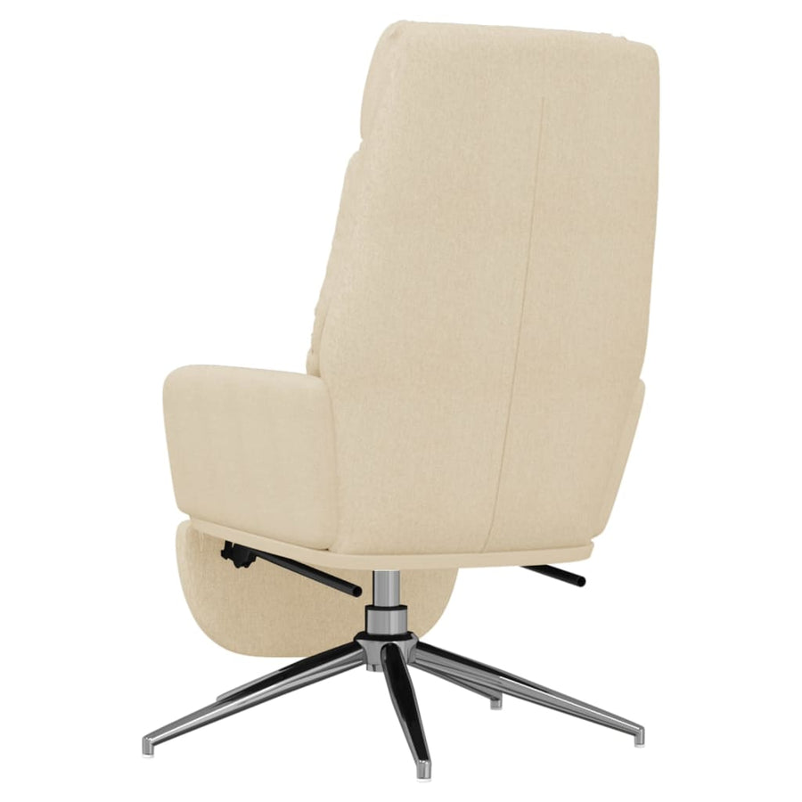 Relaxstoel met voetensteun stof crèmekleurig