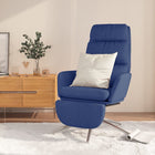 Relaxstoel Stof Blauw Met voetensteun