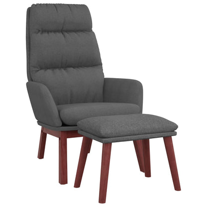 Relaxstoel met voetenbank stof donkergrijs