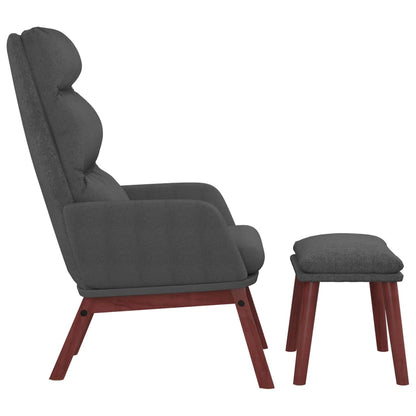 Relaxstoel met voetenbank stof donkergrijs