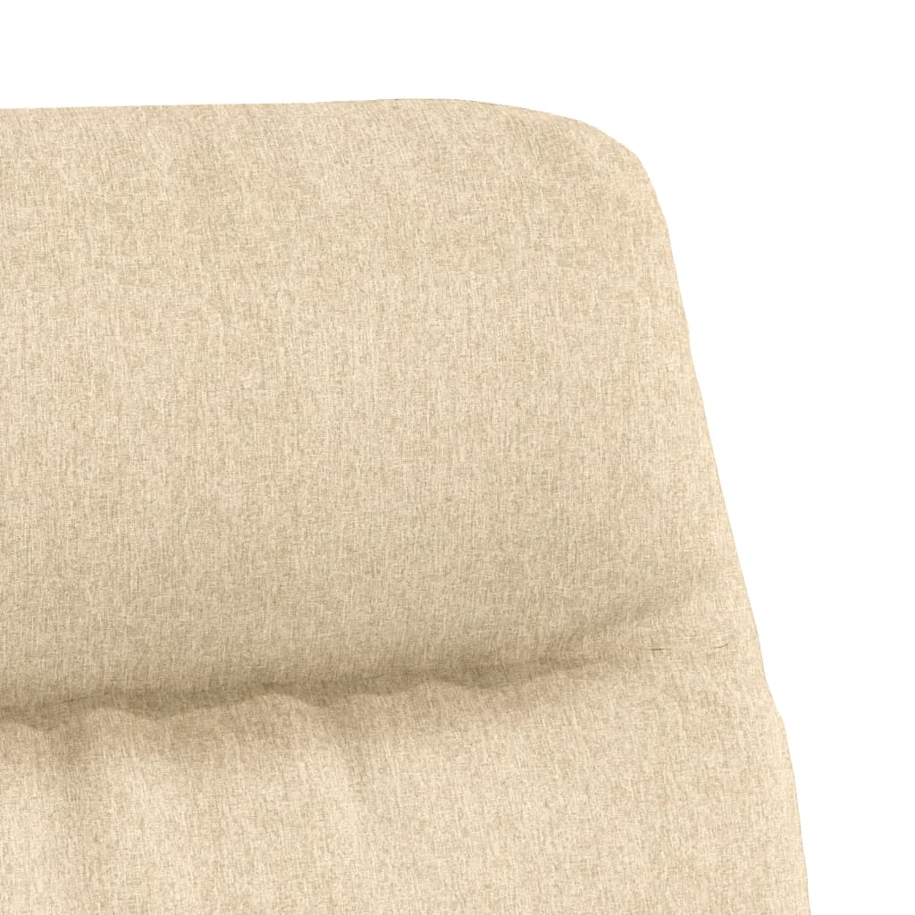 Relaxstoel met voetenbank stof crèmekleurig