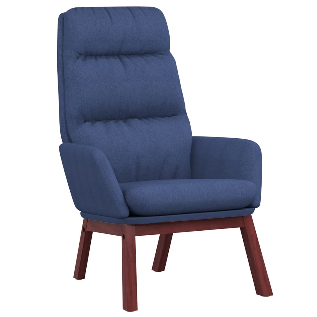 Relaxstoel met voetenbank stof blauw