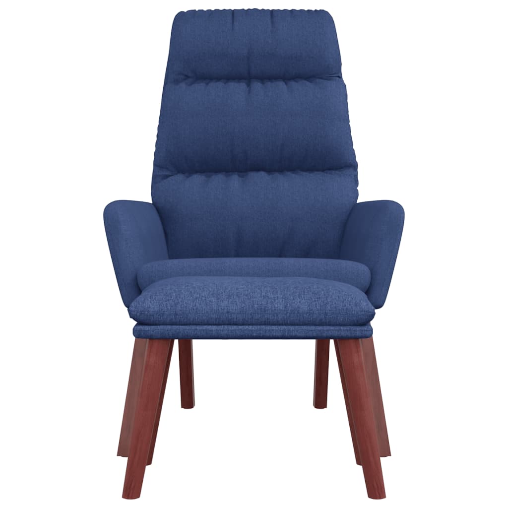 Relaxstoel met voetenbank stof blauw