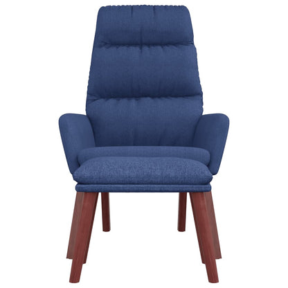 Relaxstoel met voetenbank stof blauw
