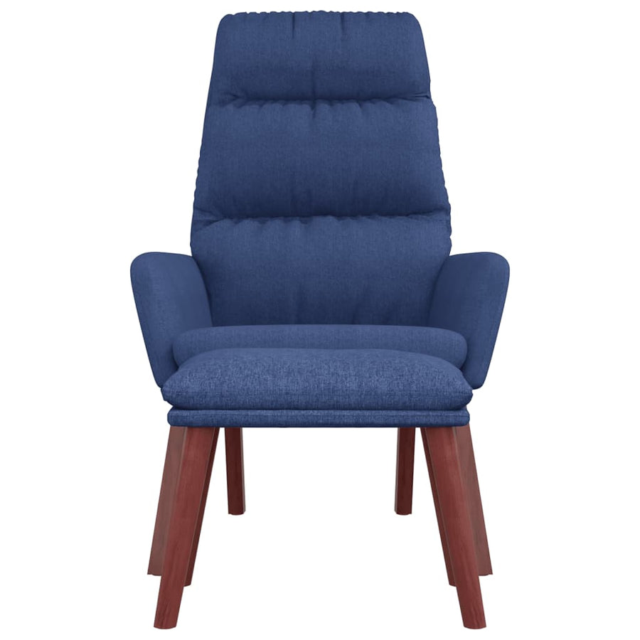 Relaxstoel met voetenbank stof blauw