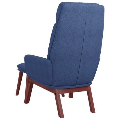 Relaxstoel met voetenbank stof blauw