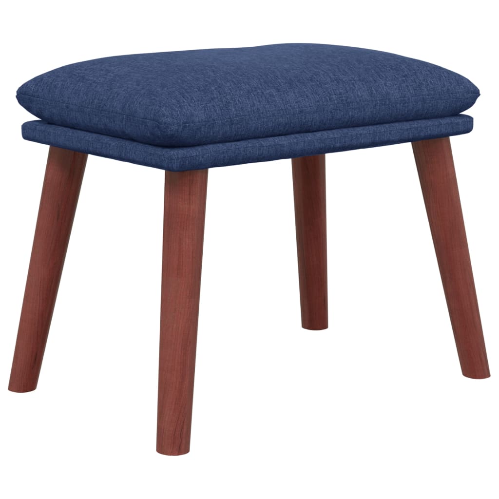 Relaxstoel met voetenbank stof blauw
