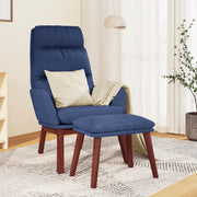 Relaxstoel met voetenbank blauw 70x77x98 cm