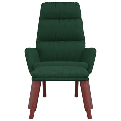 Relaxstoel met voetenbank stof donkergroen
