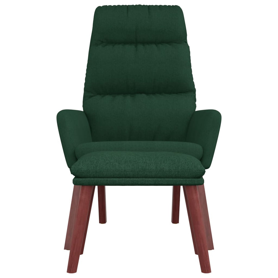 Relaxstoel met voetenbank stof donkergroen
