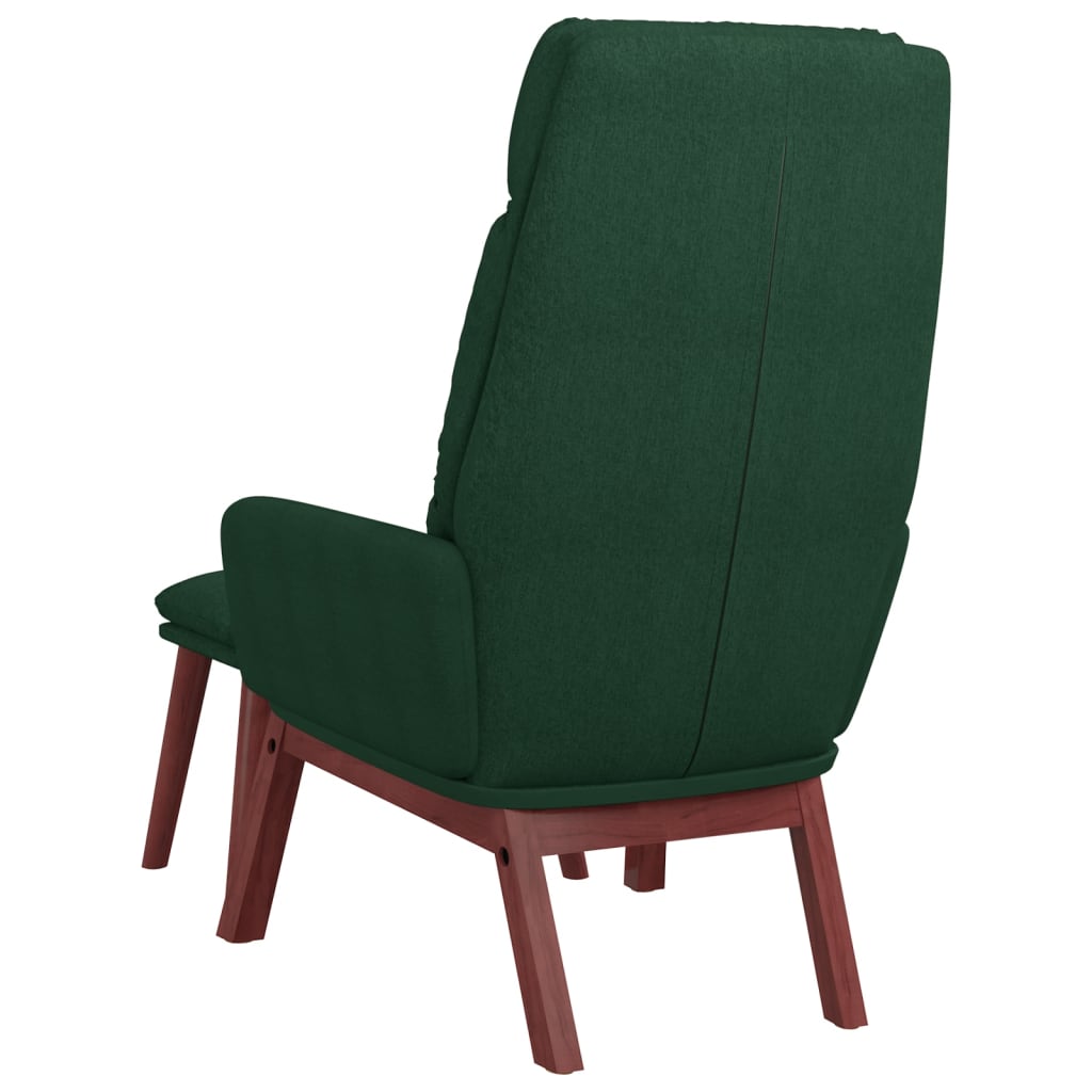 Relaxstoel met voetenbank stof donkergroen