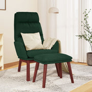 Relaxstoel met voetenbank stof donkergroen 70x77x98 cm
