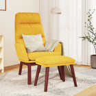 Relaxstoel met voetenbank stof mosterdgeel 70x77x98 cm