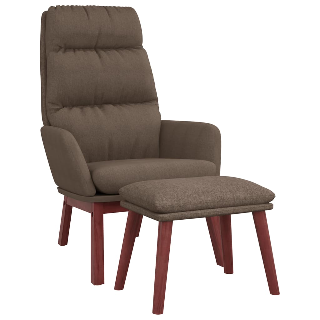 Relaxstoel met voetenbank stof taupe