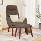Relaxstoel met voetenbank stof taupe