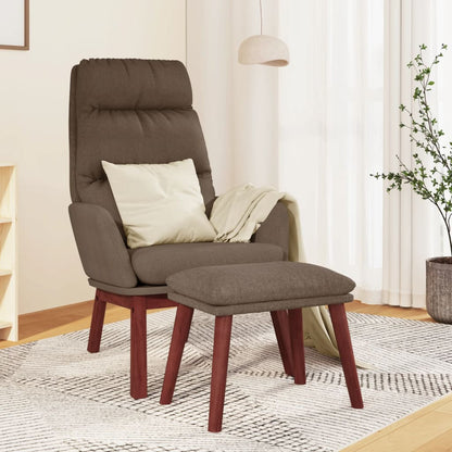 Relaxstoel met voetenbank stof taupe