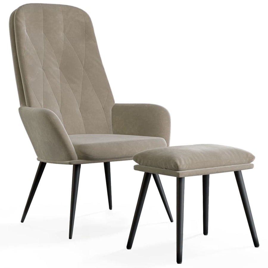 Relaxstoel Met Voetenbank Fluweel 1