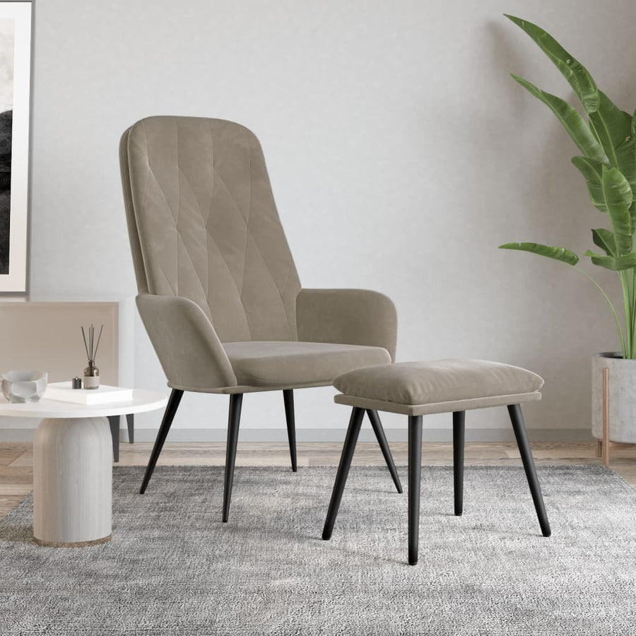 Relaxstoel Met Voetenbank Fluweel 1
