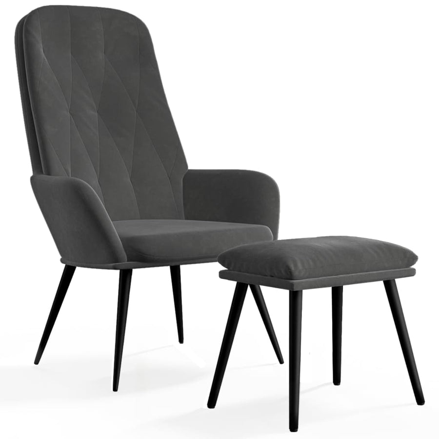 Relaxstoel Met Voetenbank Fluweel 1