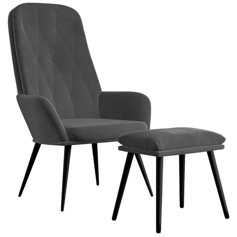 Relaxstoel Met Voetenbank Fluweel 1
