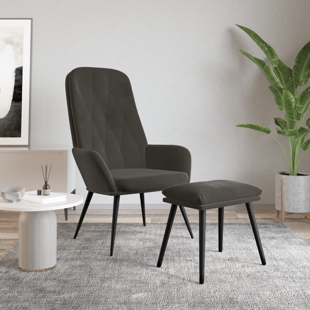 Relaxstoel Met Voetenbank Fluweel 1