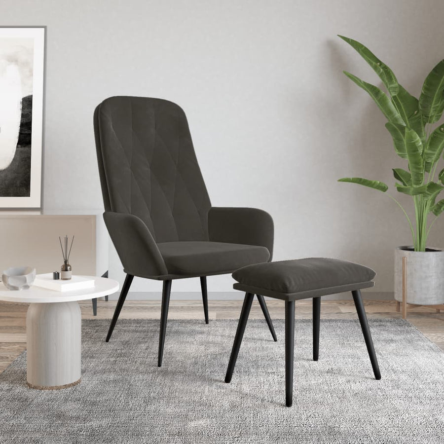 Relaxstoel Met Voetenbank Fluweel 1