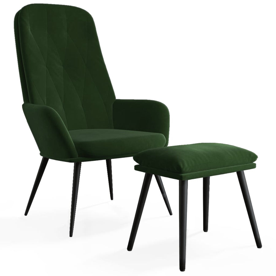 Relaxstoel Met Voetenbank Fluweel 1
